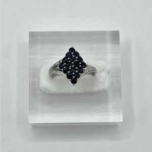 1.00 CT Natural Blue Sapphire Custom Sterling Silver Ring